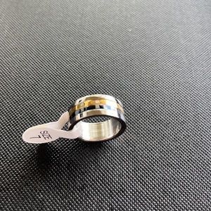 Roma ring band with Roman numerals titanium